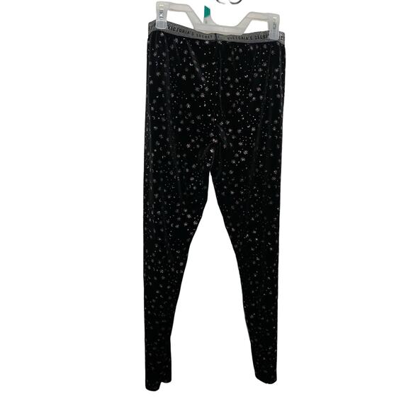 Victoria’s Secret black bottoms, velvet snowflakes XL shimmer sparkly moons - Picture 5 of 5